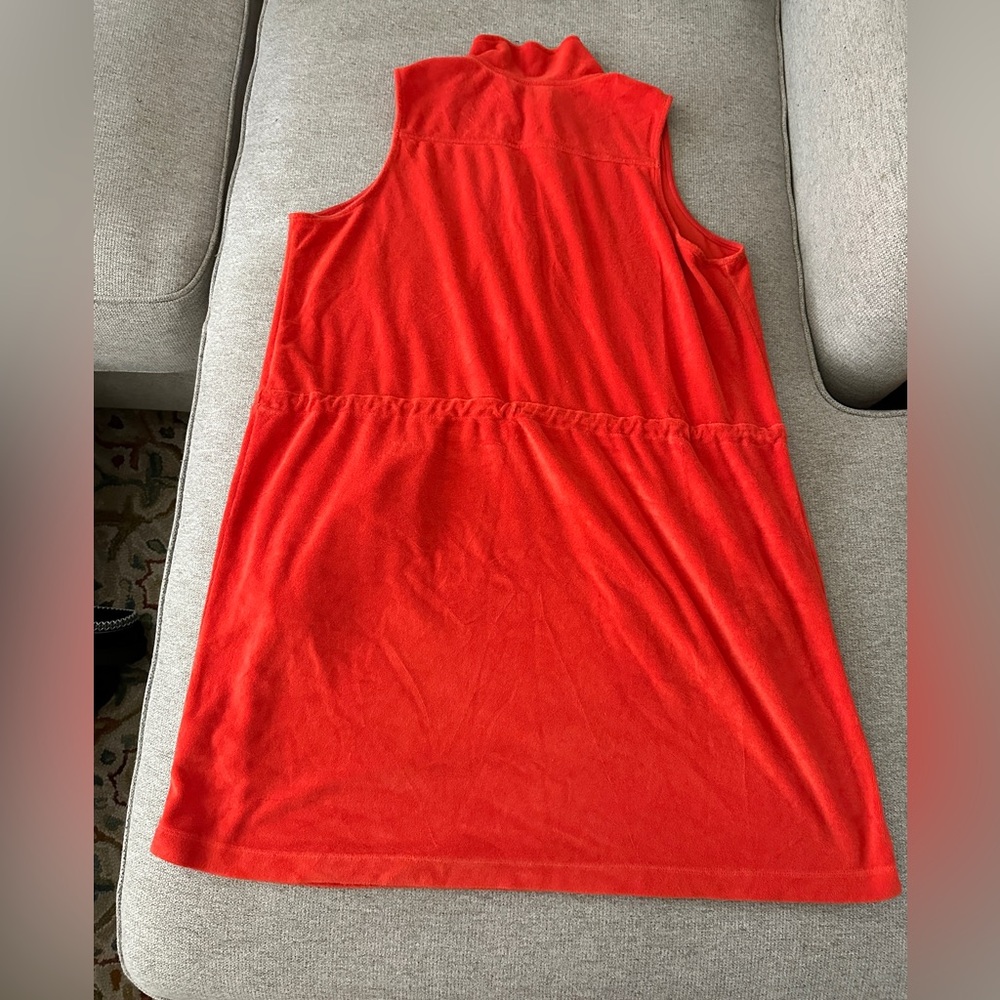 1X Plus Land’s End Bathing Suit Coverup Lounge wear Orange Terry cloth (16-18) - Picture 2 of 6